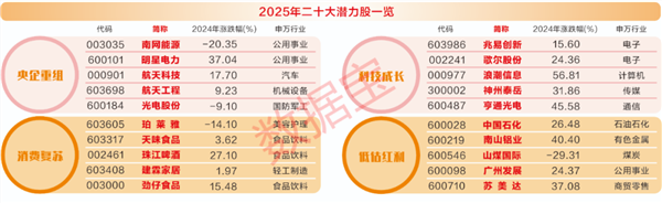 九游体育：2025年二十大潜力股任你挑！精选四大核心赛道(图2)