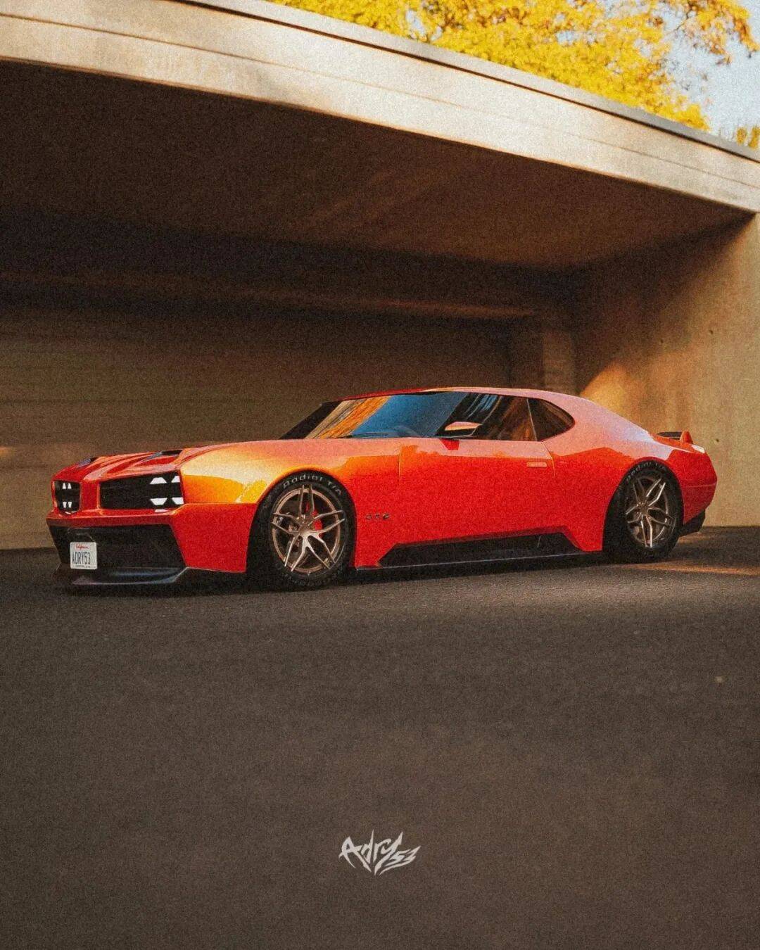 【复古现代融合】V8肌肉车梦回巅峰 神作：橙色现代GTO GM该考虑复兴庞蒂亚克了(图1)